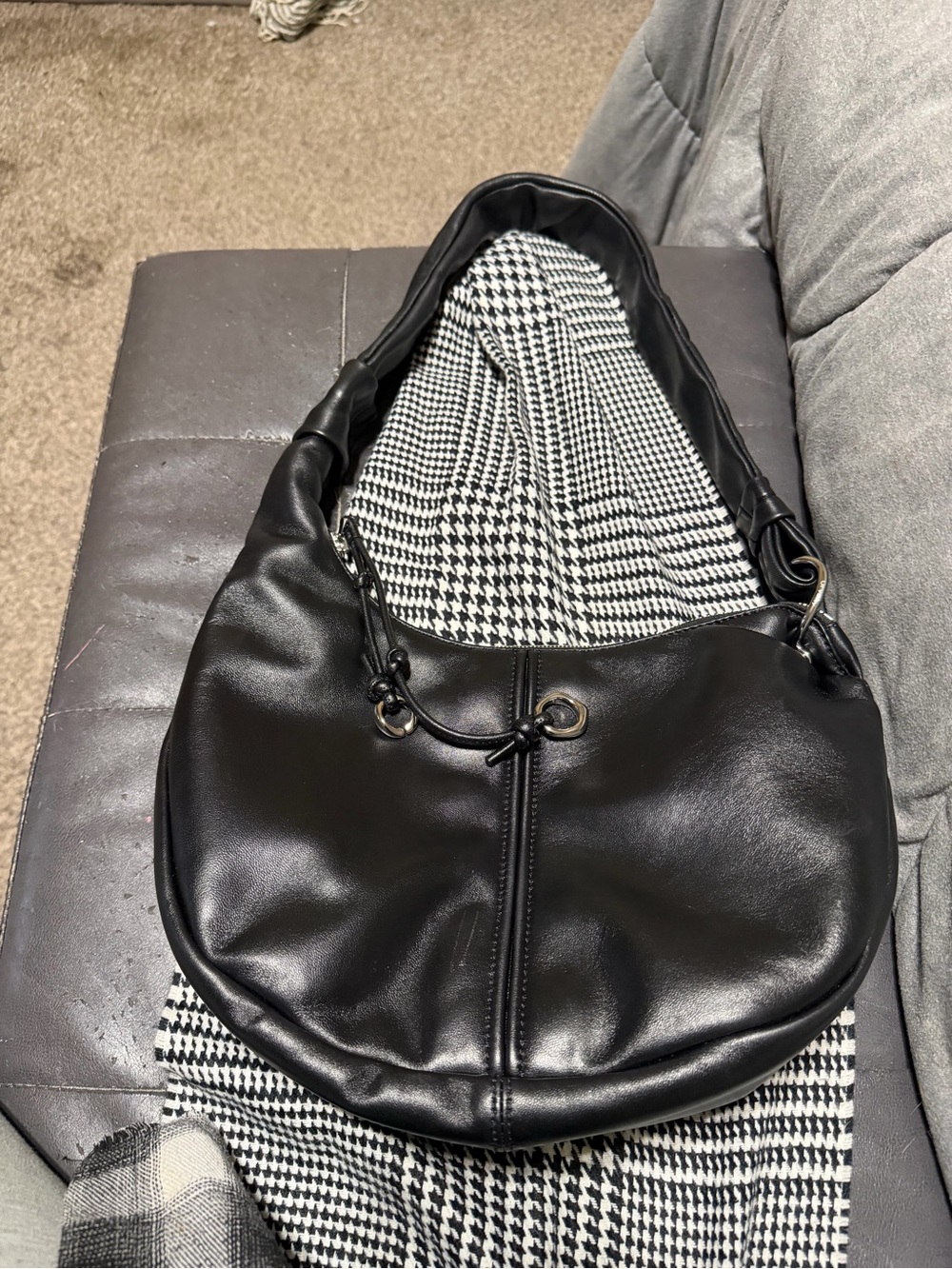 orYANY Black Leather Hobo Shoulder Bag